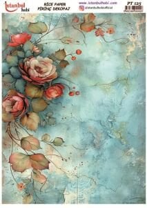 Pirinç Dekopaj Kağıdı 30x42cm PT-125 Güller