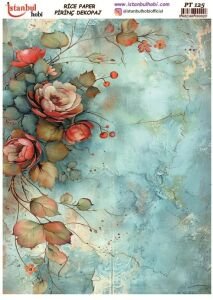 Pirinç Dekopaj Kağıdı 30x42cm PT-125 Güller