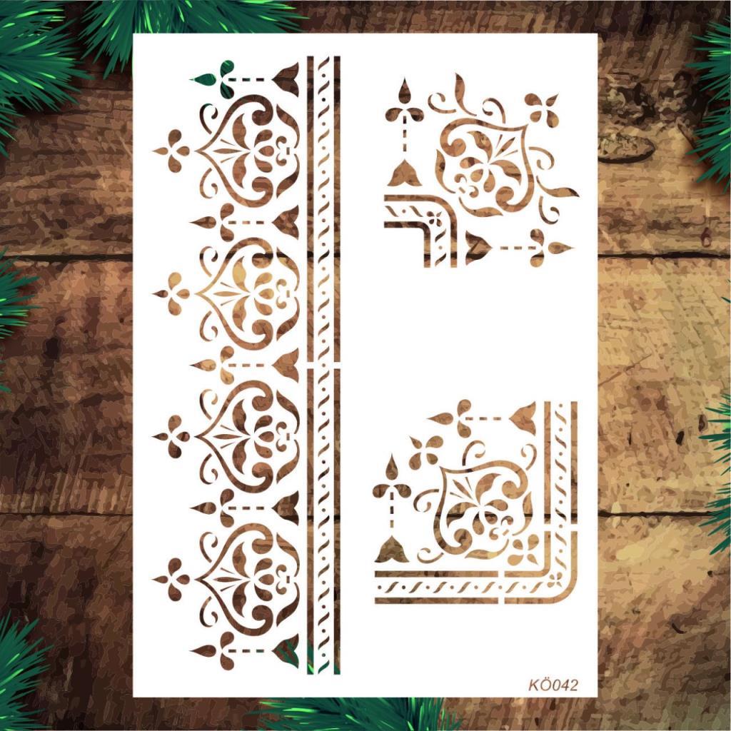 Köşe Desenler Stencil Şablon (35x50) KÖ-042