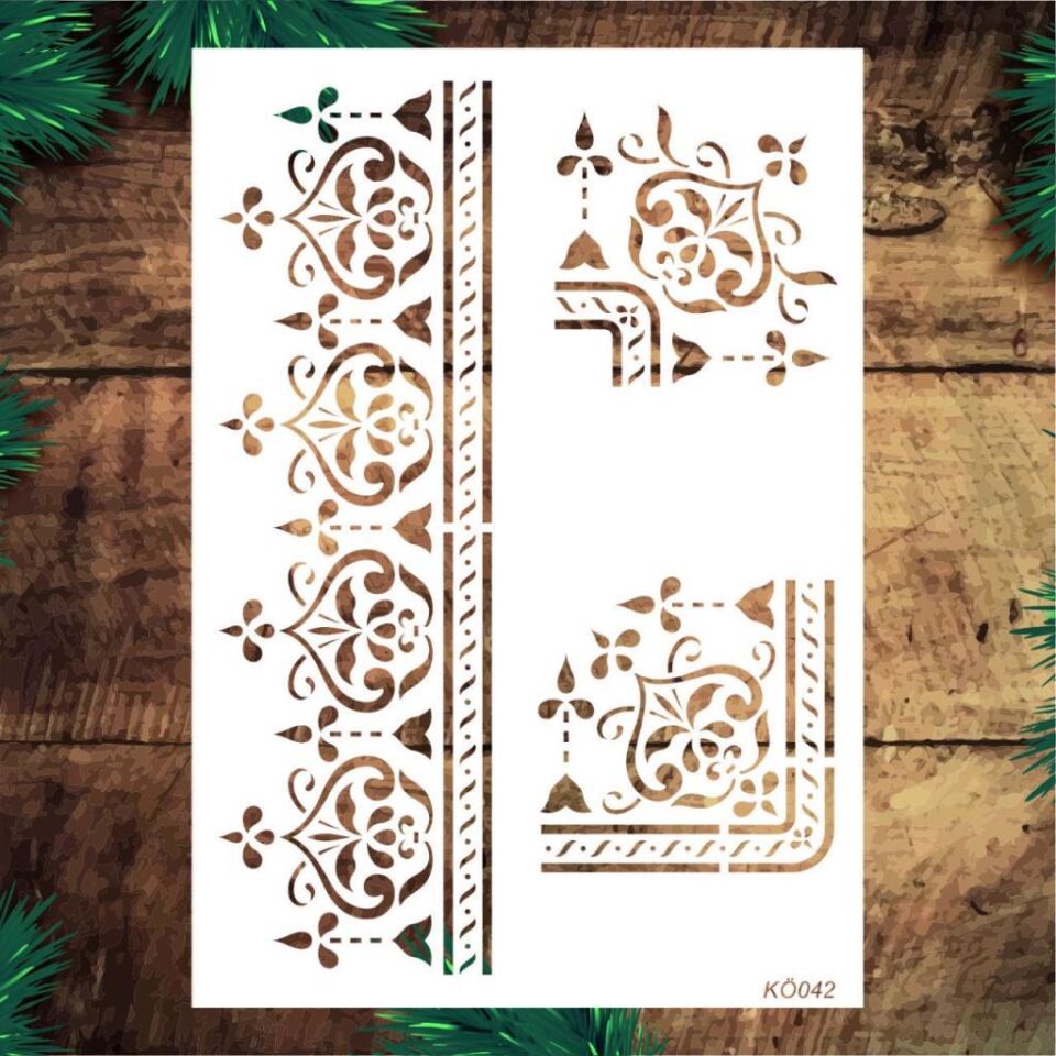 Köşe Desenler Stencil Şablon (35x50) KÖ-042