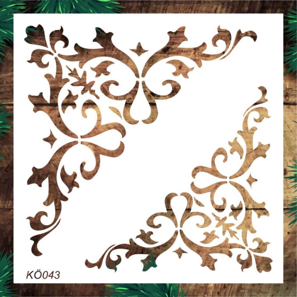 Köşe Desenler Stencil Şablon (25x25) KÖ-043