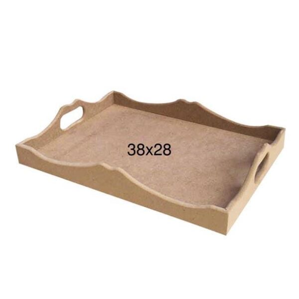 Ahşap Kulplu Tepsi 38x28cm T716