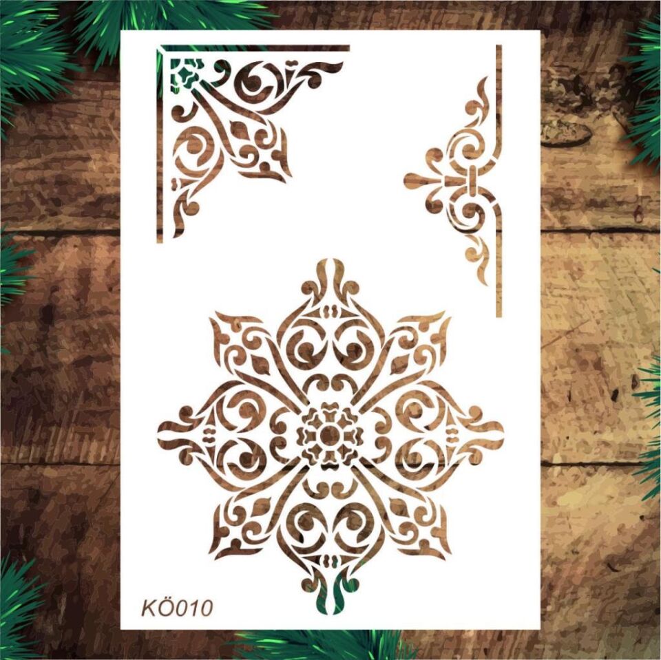 Köşe Desenler Stencil Şablon (35x45) KÖ-010