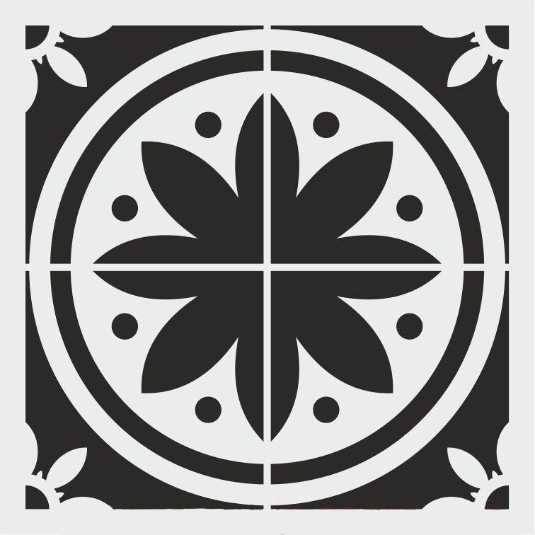 Kare ve Fayans Desenler Stencil Şablon (20x20) KA-058