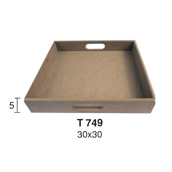 Ahşap Kare Tepsi 30x30cm T749