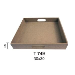 Ahşap Kare Tepsi 30x30cm T749