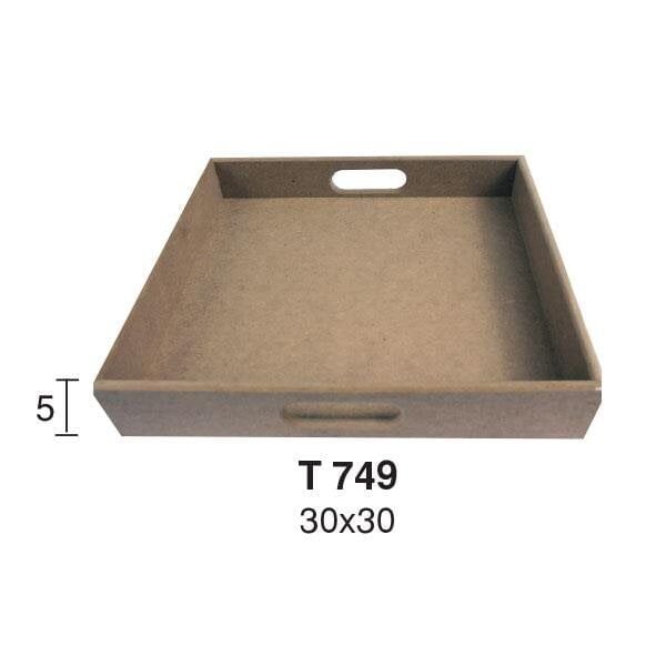 Ahşap Kare Tepsi 30x30cm T749