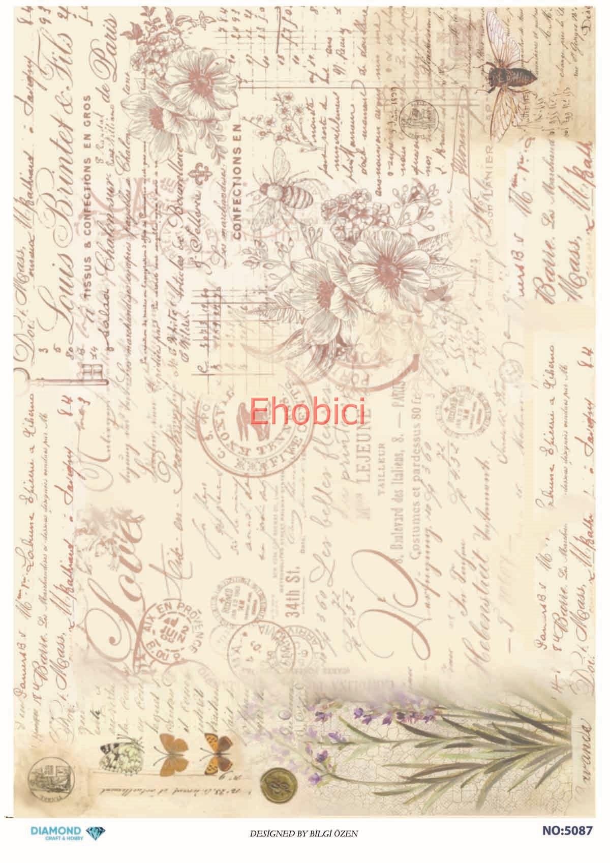 Diamond Pirinç Dekopaj Kağıdı - 5087