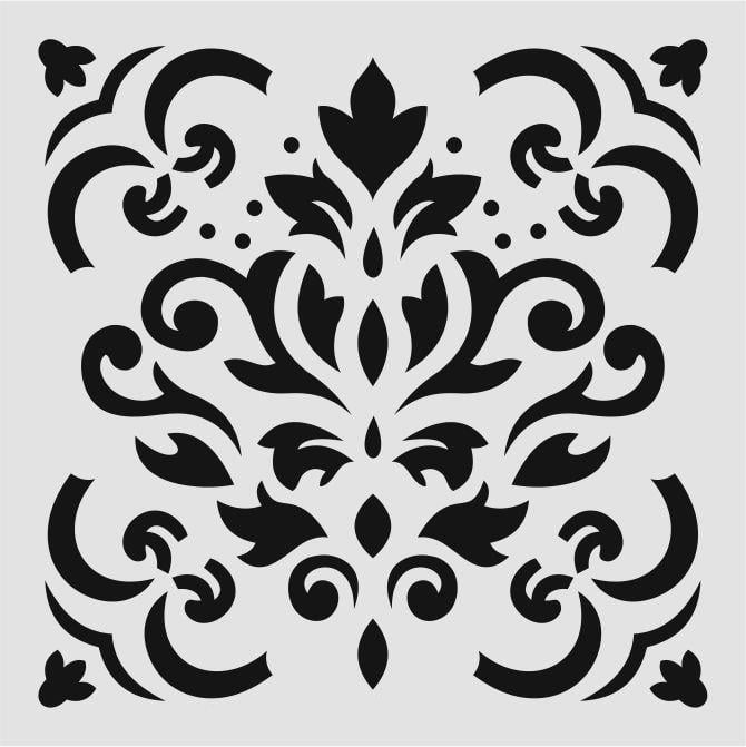 Kare ve Fayans Desenler Stencil Şablon (20x20) KA-061