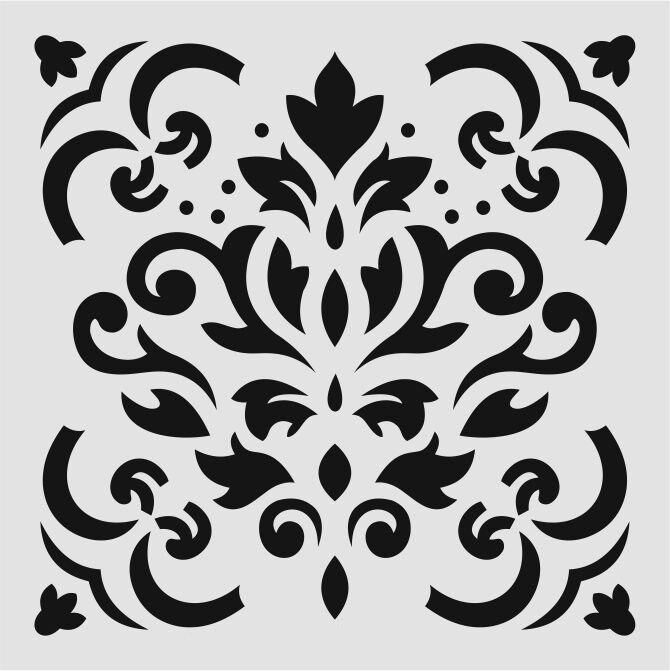 Kare ve Fayans Desenler Stencil Şablon (20x20) KA-061