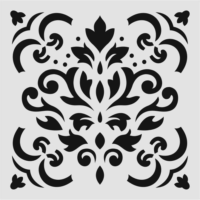 Kare ve Fayans Desenler Stencil Şablon (20x20) KA-061