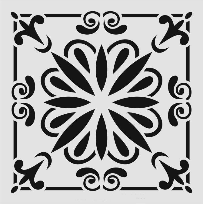 Kare ve Fayans Desenler Stencil Şablon (20x20) KA-062