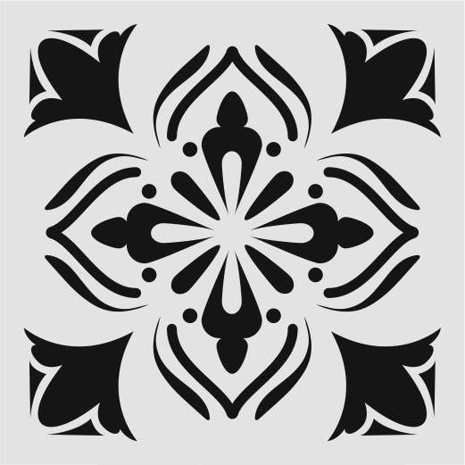 Kare ve Fayans Desenler Stencil Şablon (20x20) KA-069