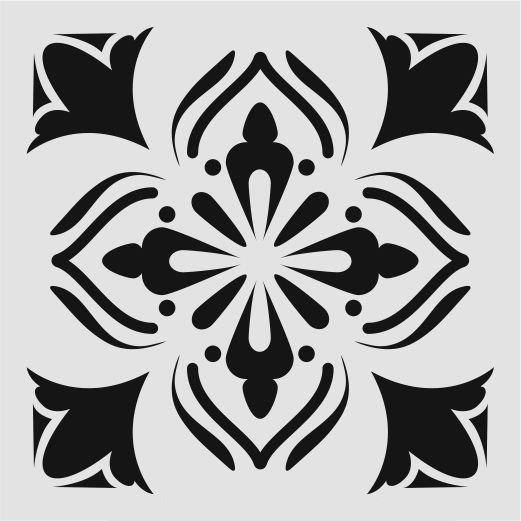 Kare ve Fayans Desenler Stencil Şablon (20x20) KA-069