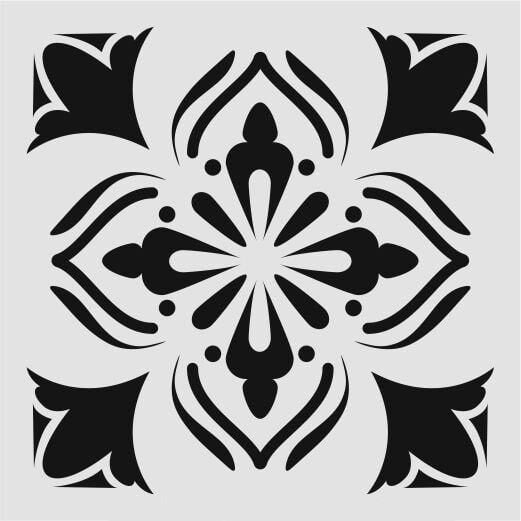 Kare ve Fayans Desenler Stencil Şablon (20x20) KA-069