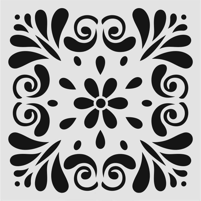 Kare ve Fayans Desenler Stencil Şablon (20x20) KA-060