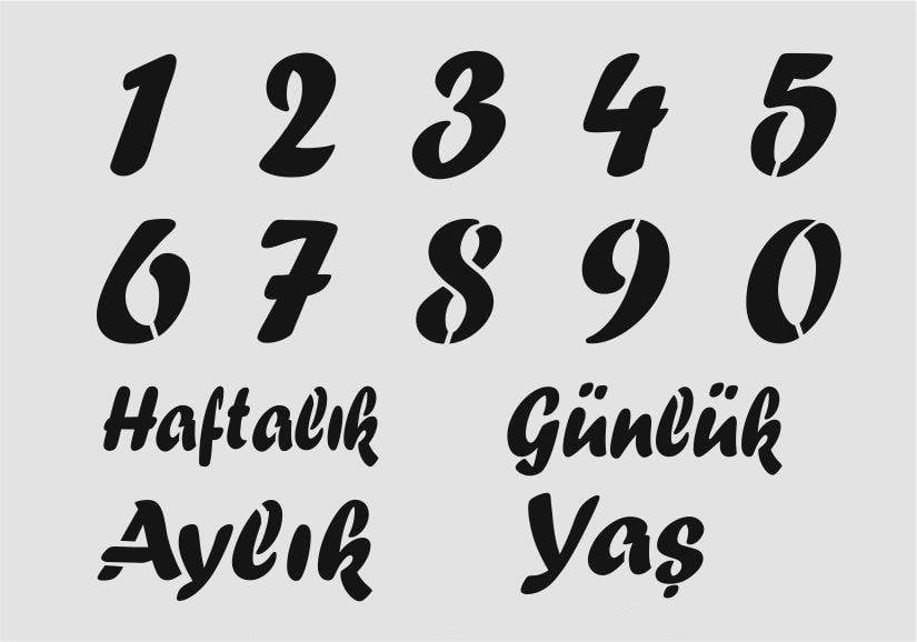 Yazı Desenler Stencil Şablon (21x30) YZ-317